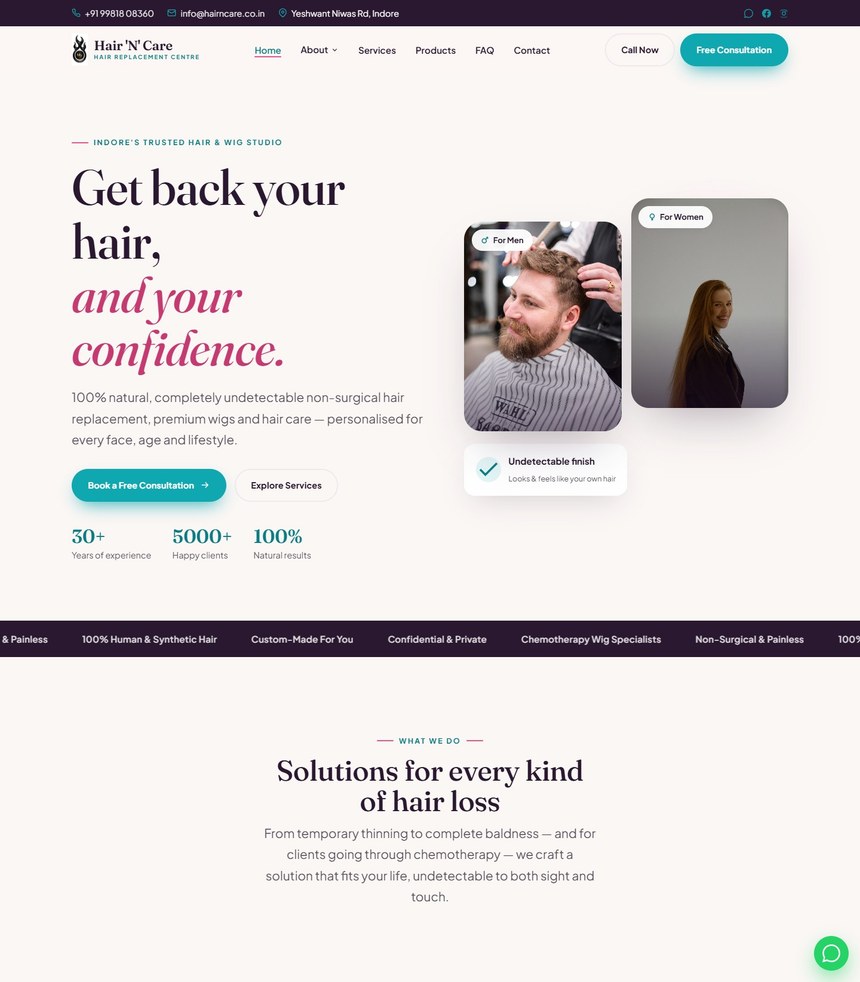 Hair 'N' Care website