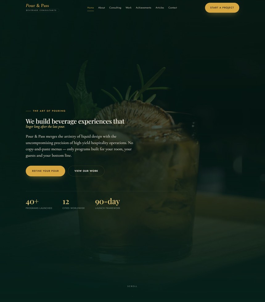 Pour & Pass website